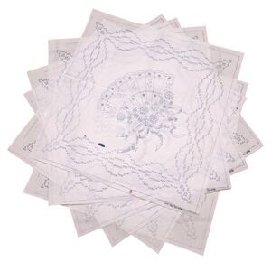 Vintage Nojae Of Fairway Needlecraft Handmade Set Of 6 Empty Patterns 18" Square